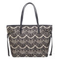 Ltaly Large Pu Leather Satchel Handbag For Women , Fashion Lace Tote Bag